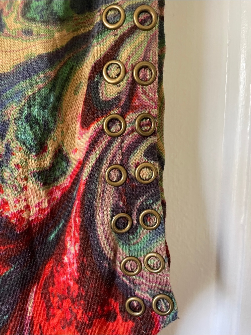Custo Barcelona Abstract Swirl Sleeveless Tunic in Red, Teal & Black - Picture 4 of 5
